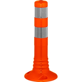 Poste de barrera flexible, recupera su forma original, Al 450 mm, naranja-plata