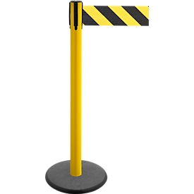 Poste de cinta GLA 29, amarillo, cinta negro/amarillo