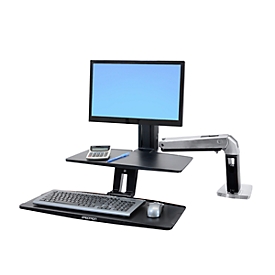 Poste de travail WorkFit-A Ergotron - mono écran LD - avec clavier suspendu