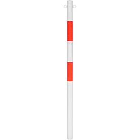 Poste delimitador para empotrar en hormigón, ø 60 mm, blanco/rojo