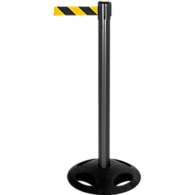 Poste delimitador RS-Guidesystems GLA 25,  negro, cinta amarillo/negro, 2 unidades