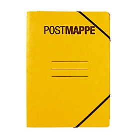 Postmappe A4, gelb, mit Eckspanngummi, mit Beschriftungsfeld