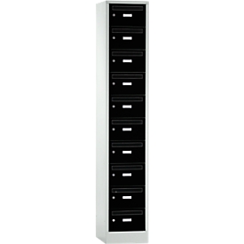Postverteilerschrank, mit Einwurfschlitz, 1 Abteil, Sicherheitszylinderschloss, tiefschwarz
