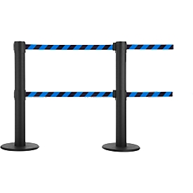 Poteau de balisage GLA 89, double sangle d'une longueur de 9 m chacune, peut être amarré 3 fois, noir/bleu