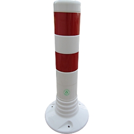 Poteau de barrage Temka Flexiposten, TPE, auto-redressant, rétroréfléchissant, H 450 mm, blanc/rouge 