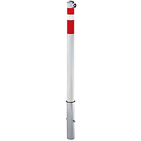 Poteau de délimitation, amovible, avec serrure à clé triangulaire pompiers