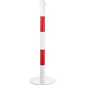 Poteau pour chaîne, 1 pièce, blanc/rouge