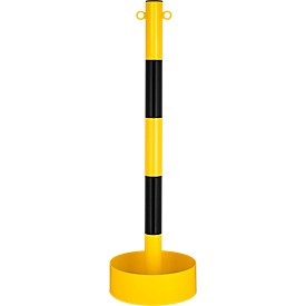 Potelet à chaîne - pour l'intérieur - acier - recouvert de film PVC - jaune/noir