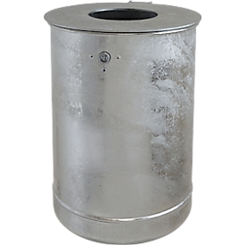 Poubelle 35 L, non perforé, galvanisé