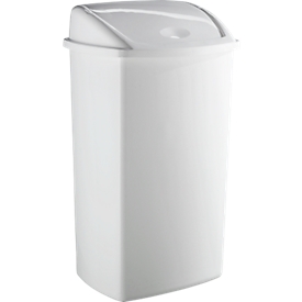 Poubelle à couvercle basculant - l. 235 x P 300 x H 405 mm-  15 litres - blanc
