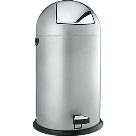 Poubelle à pédale, acier, 40 litres