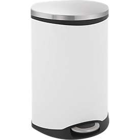 Poubelle à pédale blanche Soft Close, 50 litres