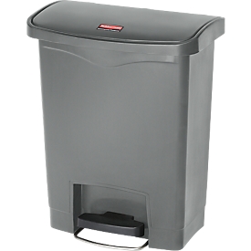 Poubelle à pédale Slim Jim®, plastique, contenance 30 L, gris