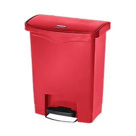 Poubelle à pédale Slim Jim®, plastique, contenance 30 L, rouge