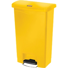 Poubelle à pédale Slim Jim®, plastique, contenance 50 L, jaune