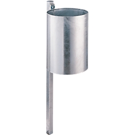 Poubelle avec poteau de fixation, Ø 300 x H 380 mm