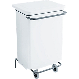 Poubelle Conticolor, avec pédale, volume 70 L, blanc