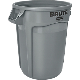Poubelle de tri sélectif Rubbermaid Brute, ronde, Ø 400 x H 435 mm, 37 l, plastique, gris