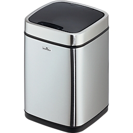 Poubelle durable NO TOUCH sensor - 6 l -pour l'intérieur - ouverture/fermeture automatique et manuelle - couvercle amovible- seau intérieur - acier inoxydable - argenté