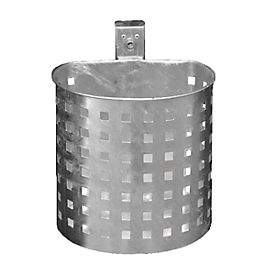 Poubelle murale, 20 litres, Ø 330/230 x H 340 mm, en métal perforé, galvanisé 