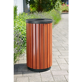 Poubelle pour l'extérieur 40 L, rond avec ouverture sur le dessus