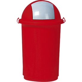 Poubelle pour tri sélectif, plastique, rouge