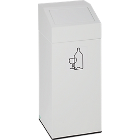Poubelle pour tri sélectif VAR, volume 45 L, blanc