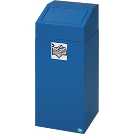 Poubelle pour tri sélectif VAR, volume 45 L, bleu gentiane