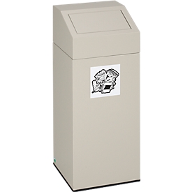 Poubelle pour tri sélectif VAR, volume 45 L, gris