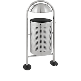 Poubelle ronde avec toit de protection