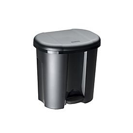Poubelle Rotho PILA, 2 x 10 l, mécanisme à pédale, avec couvercle, plastique recyclé, noir