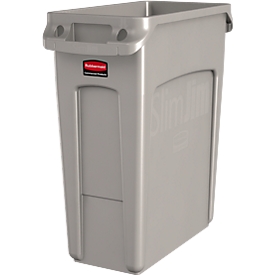 Poubelle Slim Jim®, plastique, contenance 60 L, beige