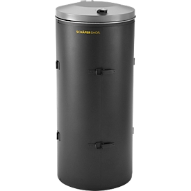 Poubelle VAR 120 L, double porte compacte, décalée de 180°, revêtement argenté