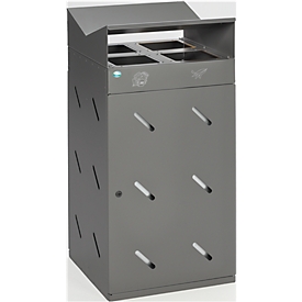 Poubelles de tri sélectif VAR, 4 bacs, hématite