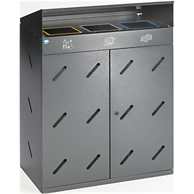 Poubelles de tri sélectif VAR, triple, hématite