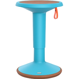 Pouf ECO UPis1, plastique bio-sourcé, Ø 330 x H 450-630 mm, bleu pastel