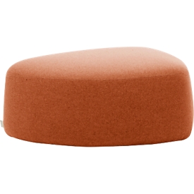 Pouf GOGO Leyform, moyen, ovale, L 980 x P 910 x H 390 mm, avec patins, revêtement en tissu, brun terracotta