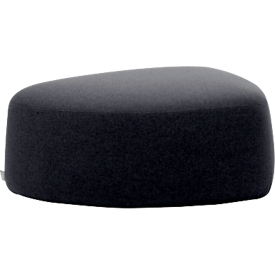 Pouf GOGO Leyform, moyen, ovale, L 980 x P 910 x H 390 mm, avec patins, revêtement tissu, anthracite