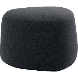 Pouf GOGO Leyform, petit, ovale, L 550 x P 515 x H 440 mm, avec patins, revêtement en tissu, anthracite