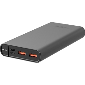 Powerbank ANSMANN Type-C, 2 x USB + Typ C PD + Micro-USB, 15 Ah, Quick Charge 3.0, anthrazit