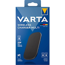 Powerbank Varta Multi 20 W, draadloos opladen, dual coil technologie, tot 20 W, USB Type C, B 120 x D 31 x H 230 mm, zwart