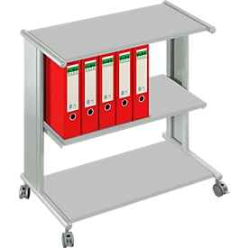 Pragma Trolley with 3 shelves, luminous gray