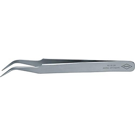 Precision Tweezers L. 120 mm, 45-degree bend, stainless steel, anti-magnetic KNI