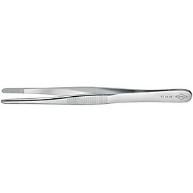 Precision Tweezers, L. 120 mm, straight, tip width 3 mm, chrome-plated, KNIPEX