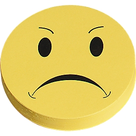 Presentatiekaartjes - papier - Smiley negatief - Ø 93 mm - geel - 100 stuks