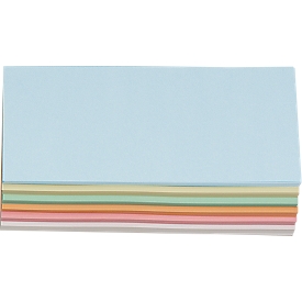 Presentation cards, rectangular, 95 x 205 mm, 250 pieces, assorted colours