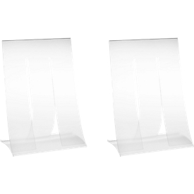 Présentoir de table, plastique dur, pliable, format A4, 2 p.