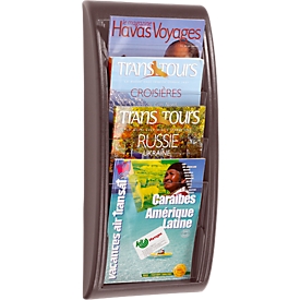 Présentoir mural Quickfit, 4 compartiments, format A4, noir