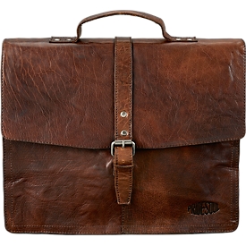 PRIDE SOUL Jayden Executive Shoulder Briefcase, with carry handle, with iPad compartment, leather, brown