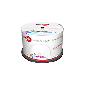 Primeon photo-on-disc ultragloss - 50 x CD-R - 700 MB (80 Min) 52x (CD) - mit Tintenstrahldrucker bedruckbare Oberfläche - Spindel